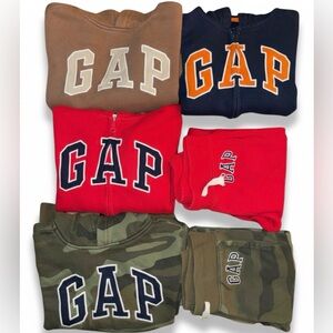 GAP Mixed Color Hoodie & Jogger Set - Red, Navy, Brown, Camo